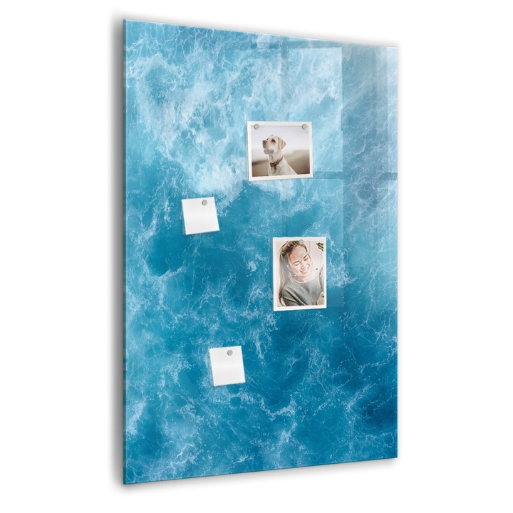 Tabla magnetica, Coloray, Oceanul marii de apa, Albastru, 70 x 100 cm, Magneti, Marker negru, 010640700080300089015