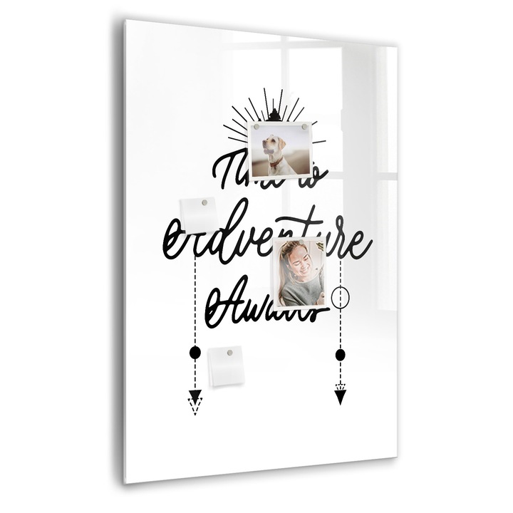 Tabla magnetica, Coloray, Aventura, Alb, 70 x 100 cm, Magneti, Marker negru, 010640700080300275320