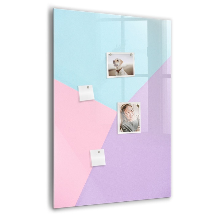 Tabla magnetica, Coloray, Model pastel, Mov, 70 x 100 cm, Magneti, Marker negru, 010640700080300089001