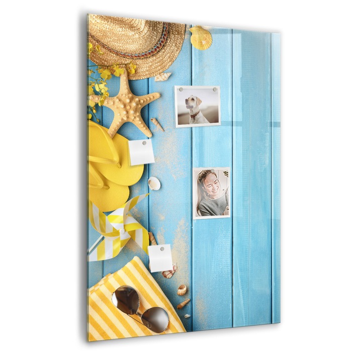 Tabla magnetica, Coloray, Accesorii pe plaja, Multicolor, 70 x 100 cm, Magneti, Marker negru, 010640700080300089026