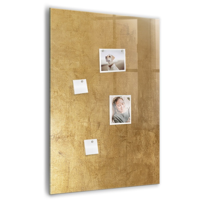 Tabla magnetica, Coloray, Material decorativ, Auriu, 70 x 100 cm, Magneti, Marker negru, 010640700080300089004