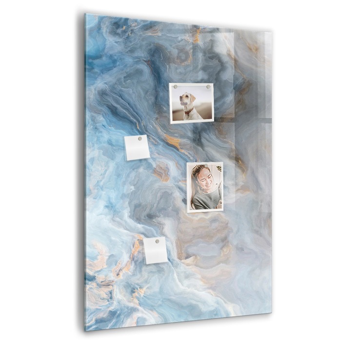 Tabla magnetica, Coloray, Model de marmura, Gri, 70 x 100 cm, Magneti, Marker negru, 010640700080300088985