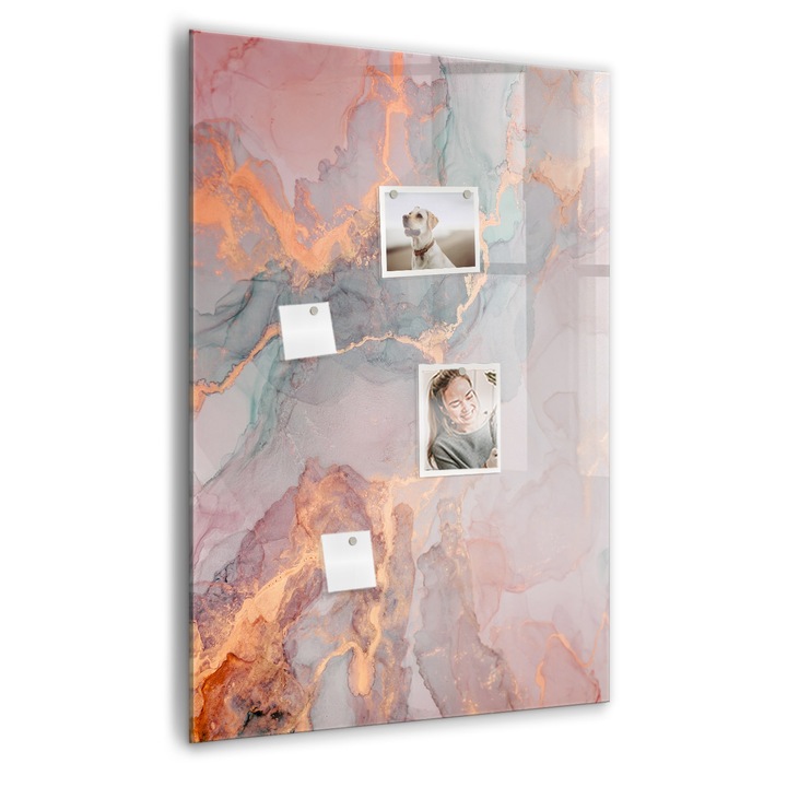 Tabla magnetica, Coloray, Marmura, Multicolor, 70 x 100 cm, Magneti, Marker negru, 010640700080300088951