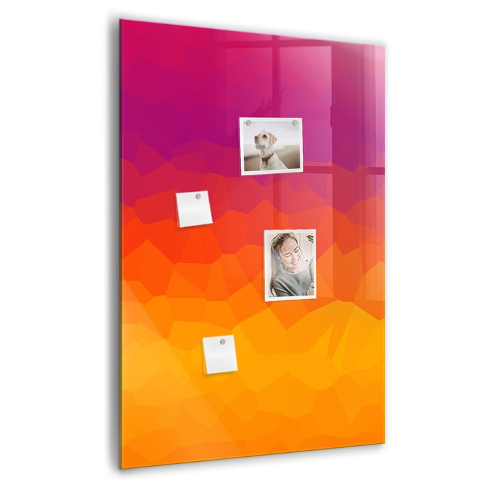 Tabla magnetica, Coloray, Rasaritul gradient, Multicolor, 70 x 100 cm, Magneti, Marker negru, 010640700080300088933