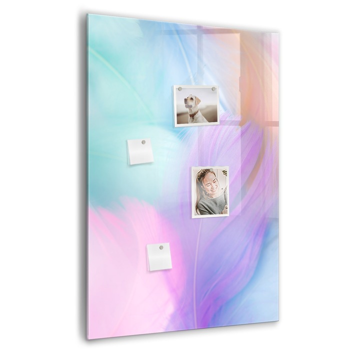 Tabla magnetica, Coloray, Pene pastelate, Multicolor, 70 x 100 cm, Magneti, Marker negru, 010640700080300088926