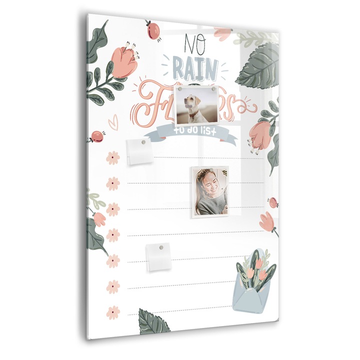 Tabla magnetica, Coloray, Lista decorativa, Roz, 70 x 100 cm, Magneti, Marker negru, 010640700080300260293