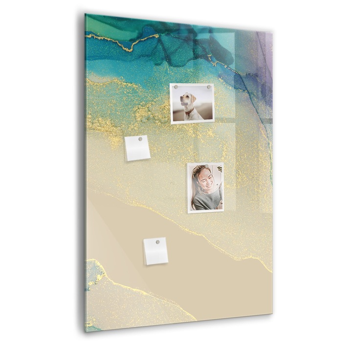 Tabla magnetica, Coloray, Marmura colorata, Mov, 70 x 100 cm, Magneti, Marker negru, 010640700080300260305