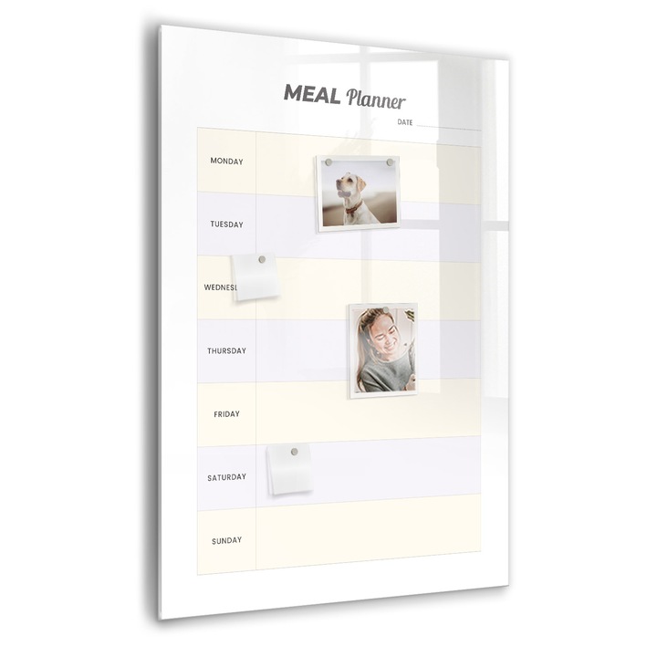 Tabla magnetica, Coloray, Planificator de masa, Multicolor, 70 x 100 cm, Magneti, Marker negru, 010640700080300088860