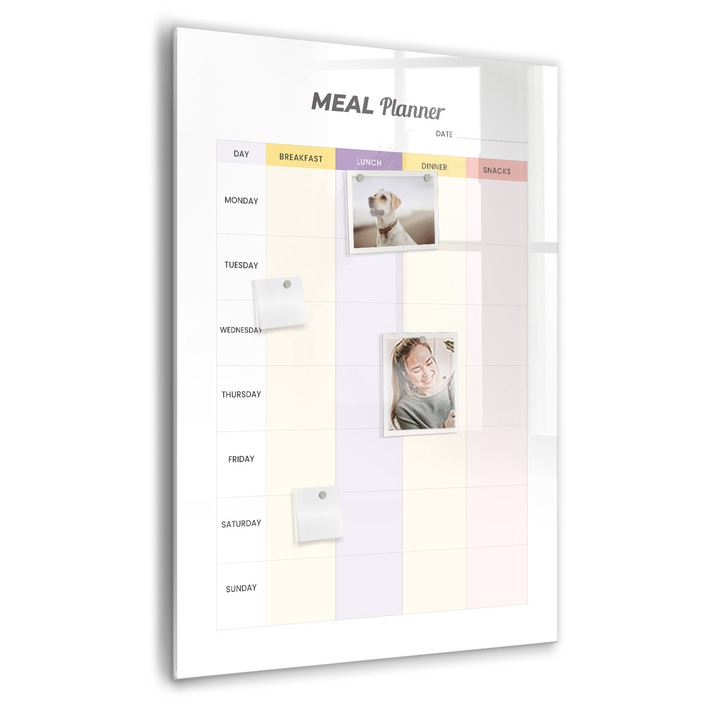 Tabla magnetica, Coloray, Planificator de masa, Multicolor, 70 x 100 cm, Magneti, Marker negru, 010640700080300088862