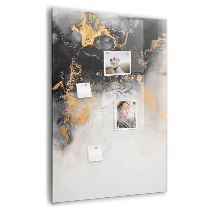 Tabla magnetica, Coloray, Abstractia de marmura, Multicolor, 70 x 100 cm, Magneti, Marker negru, 010640700080300088826