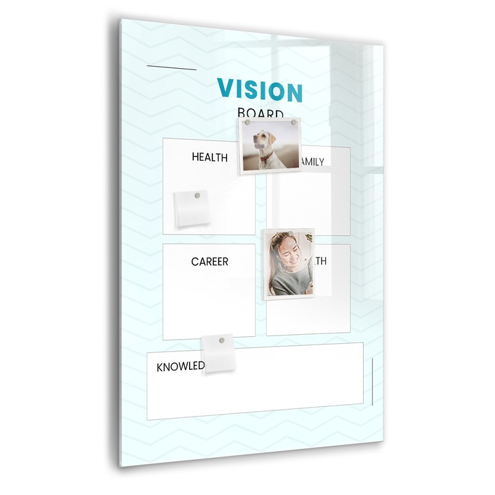 Tabla magnetica, Coloray, Planificator de sanatate, Albastru, 70 x 100 cm, Magneti, Marker negru, 010640700080300088814