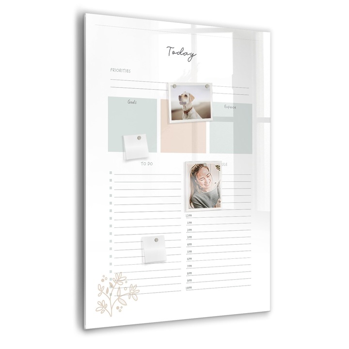 Tabla magnetica, Coloray, Plan pentru astazi, Alb, 70 x 100 cm, Magneti, Marker negru, 010640700080300088808