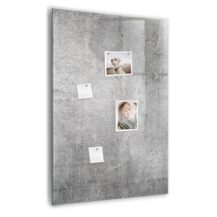 Tabla magnetica, Coloray, Beton stralucitor, Gri, 70 x 100 cm, Magneti, Marker negru, 010640700080300260341