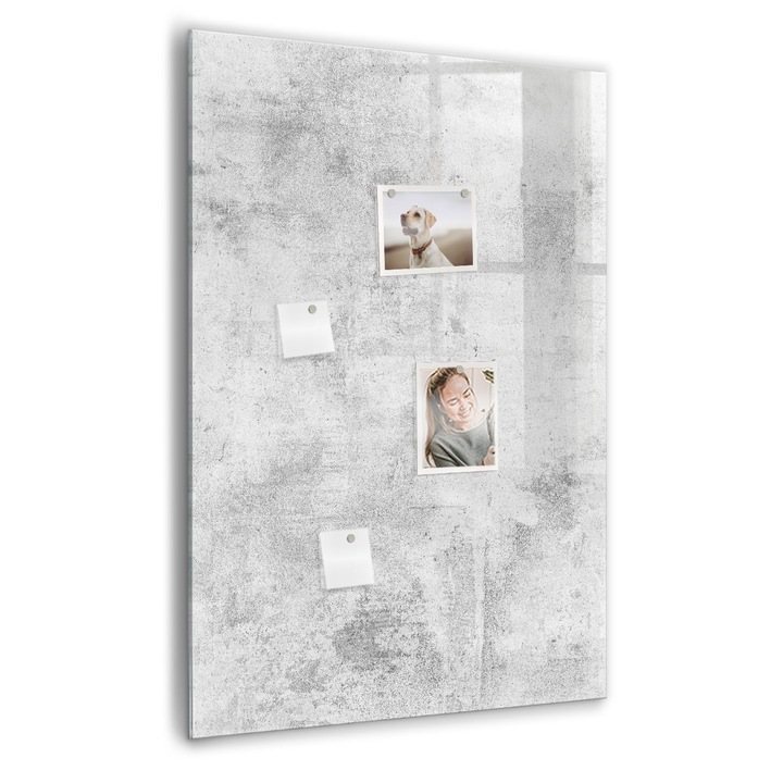 Tabla magnetica, Coloray, Perete de beton, Gri, 70 x 100 cm, Magneti, Marker negru, 010640700080300088804