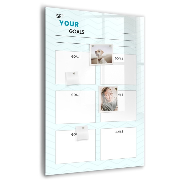 Tabla magnetica, Coloray, Planificator tinta, Albastru, 70 x 100 cm, Magneti, Marker negru, 010640700080300088817