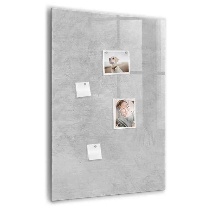 Tabla magnetica, Coloray, Beton stralucitor, Gri, 70 x 100 cm, Magneti, Marker negru, 010640700080300260354