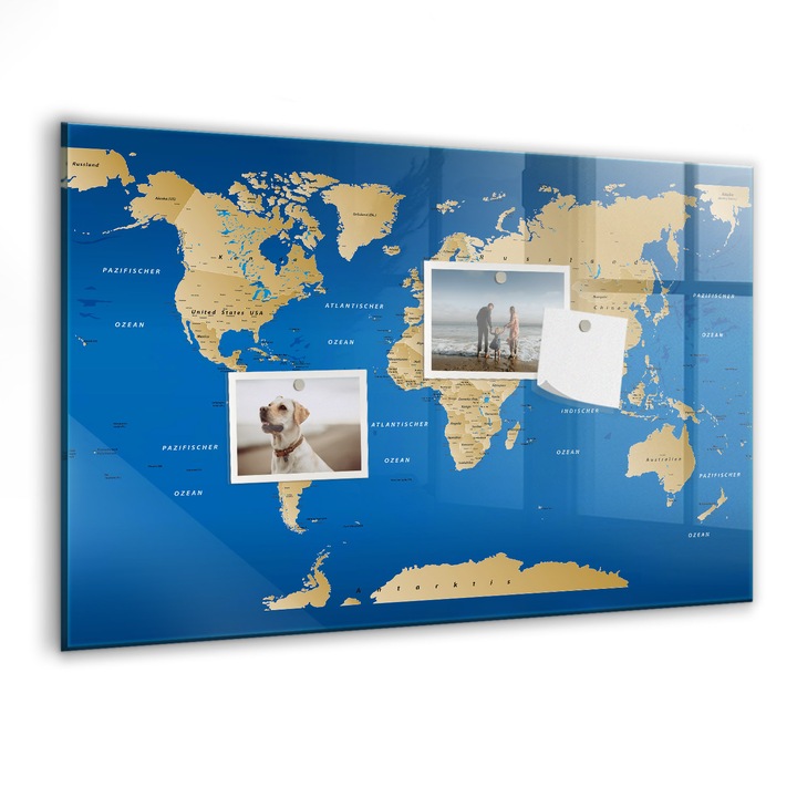 Tabla magnetica, Coloray, Lume, Auriu, 60x40 cm, Marker alb, Magneti, 010640700010400088243