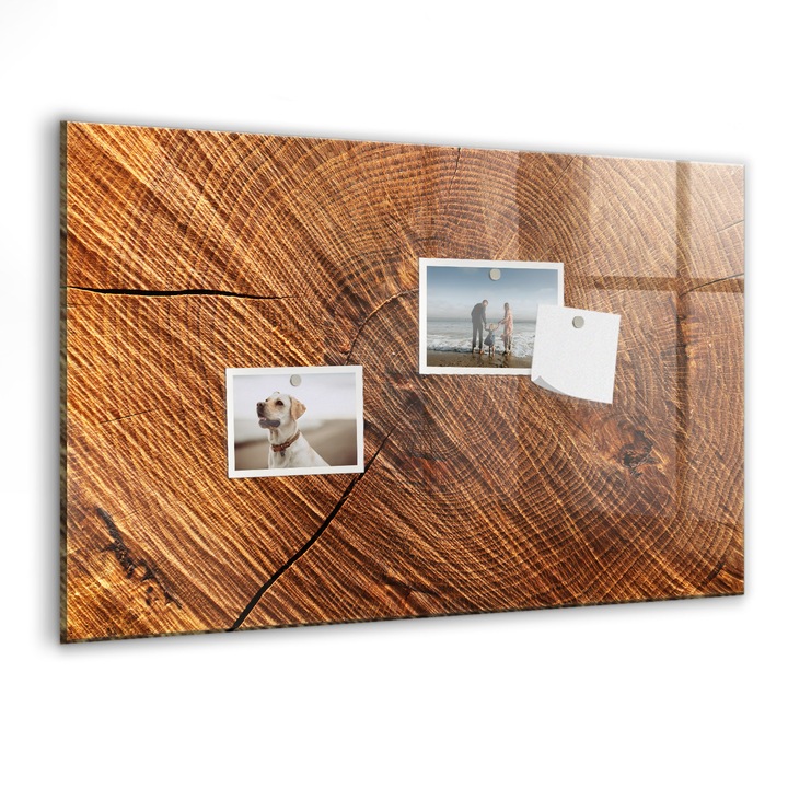 Tabla magnetica, Coloray, Lemn decorativ, Maro, 60x40 cm, Marker alb, Magneti, 010640700010400027237