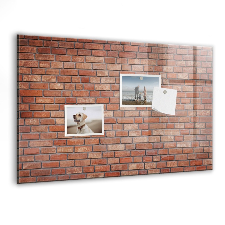 Tabla magnetica, Coloray, Zid de caramida, Rosu, 60x40 cm, Marker alb, Magneti, 010640700010400027515