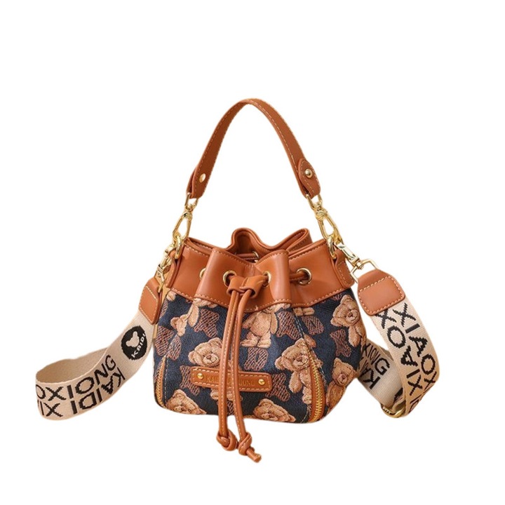 OEM Női táska, Crossbody modell, ökológiai bőr/poliészter, többszínű, 22*16*16cm