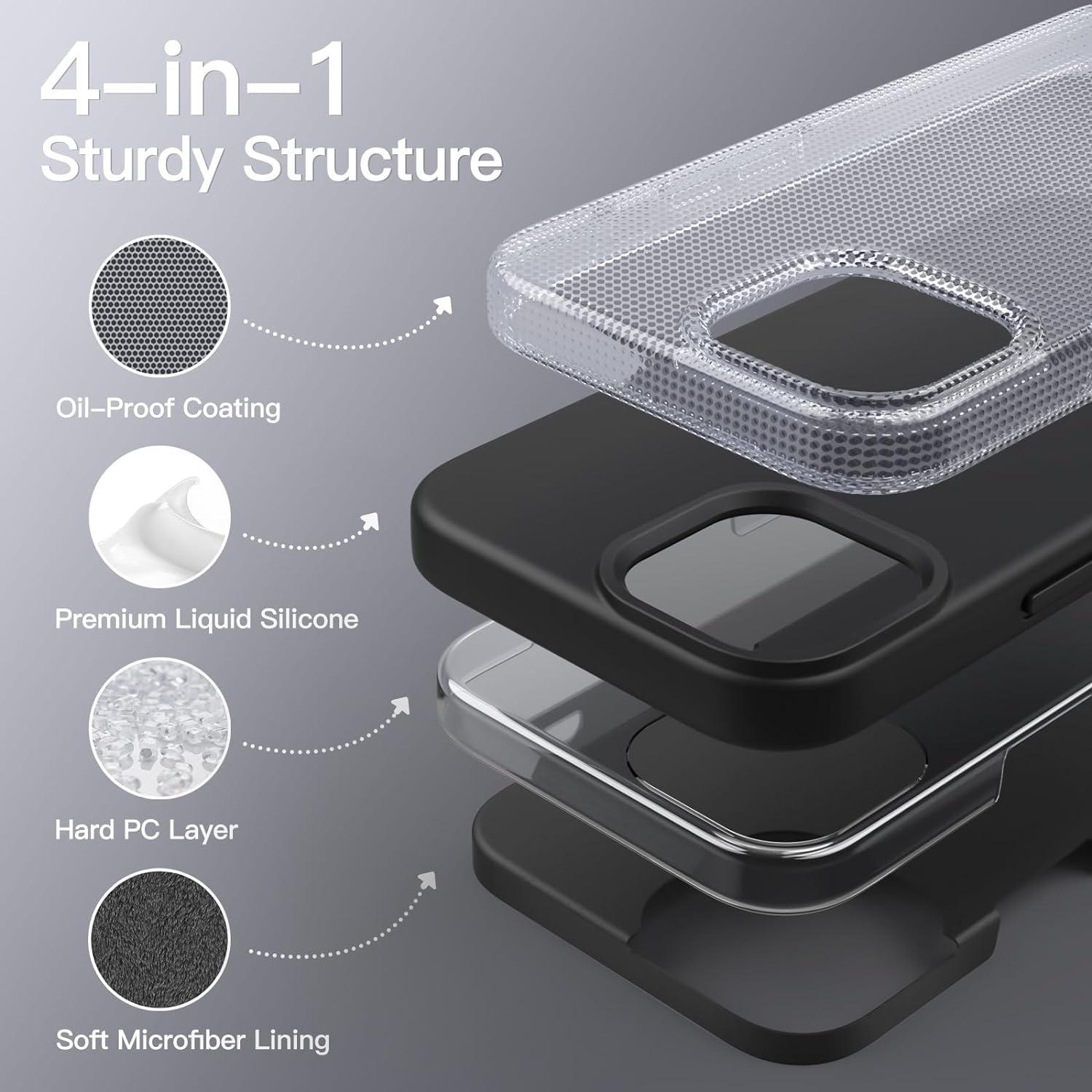 Husa Protectie +QUAL, Compatibila iPhone 14, Silicon, Microfibra in Interior, Ultra Slim, Margini Ridicate pentru Protectia Ecranului si a Camerelor, Negru