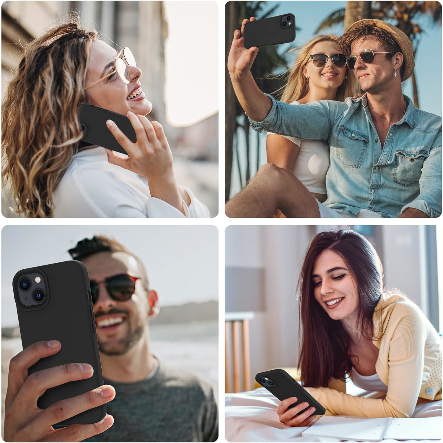 Husa Protectie +QUAL, Compatibila iPhone 14, Silicon, Microfibra in Interior, Ultra Slim, Margini Ridicate pentru Protectia Ecranului si a Camerelor, Negru