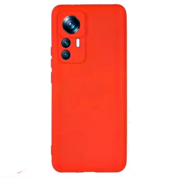 Xiaomi 12T / 12T Pro-val kompatibilis tok, mikroszálas belső szilikon burkolat, piros, atlasz