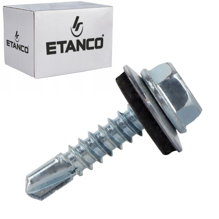 Set 250 Suruburi autoforante pentru metal 5mm, 5, 5x25 mm, ZINCAT, cu saiba, Etanco, GT5 Z14