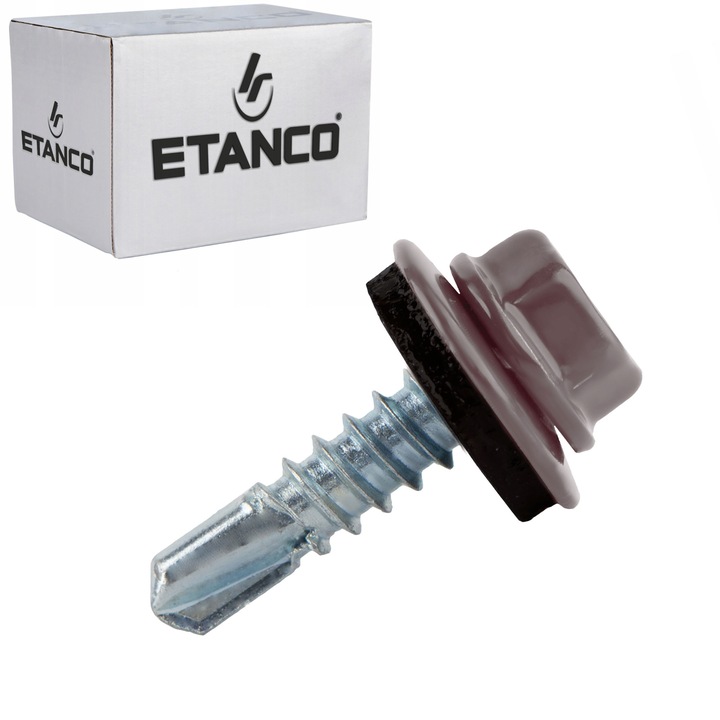 Комплект 250 самонарезни винта за метал 5mm, 5.5x19 mm, RAL 9007, Etanco GT5 Z14