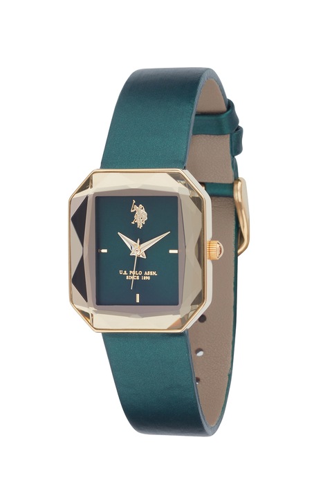 U.S. Polo Assn., Кварцов часовник от неръждаема стомана, Camo зелен, Златист