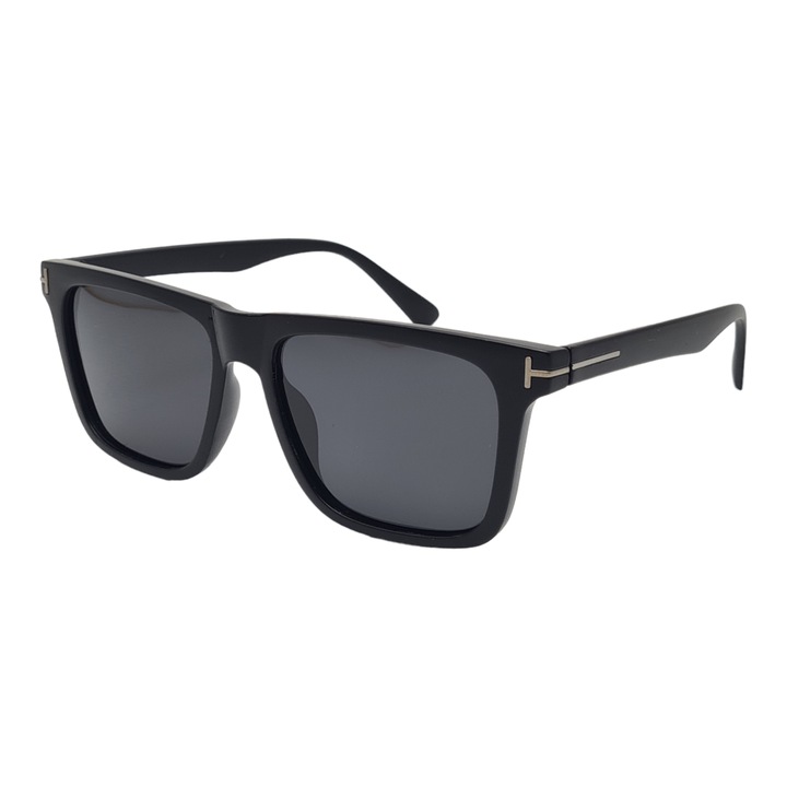Ochelari de soare Polarizati, dreptunghiulari, unisex, PS8136C1, negru mat