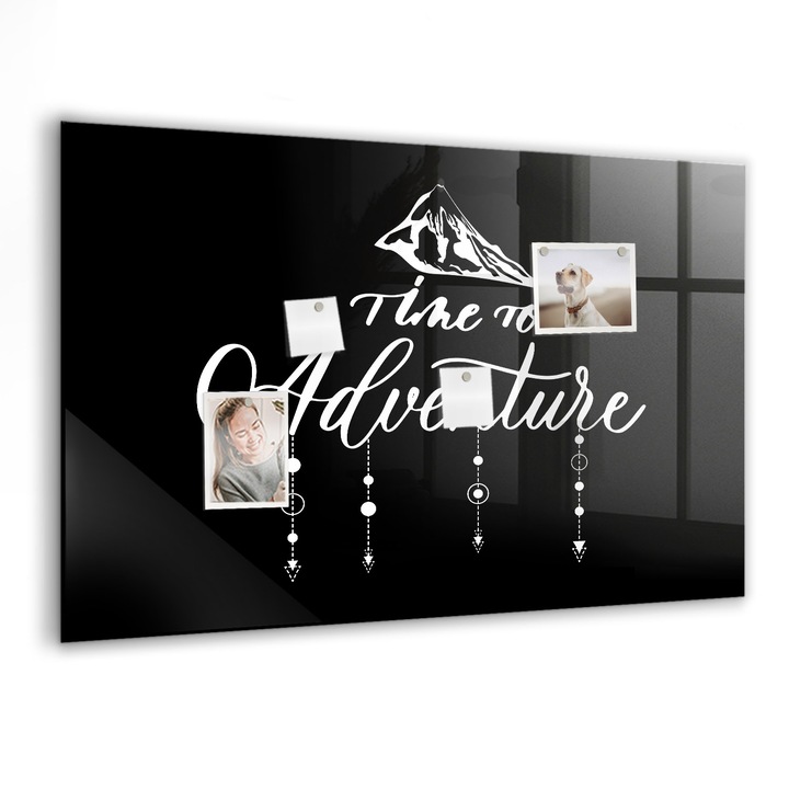 Tabla magnetica, Coloray, Aventura, Negru, 90x60 cm, Marker alb, Magneti, 010640700060400275333