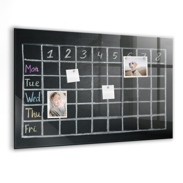 Tabla magnetica, Coloray, Planul lectiei, Multicolor, 90x60 cm, Marker alb, Magneti, 010640700060400088357