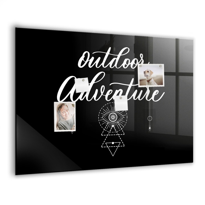 Tabla magnetica, Coloray, Aventura in aer liber, Negru, 100x70 cm, Marker alb, Magneti, 010640700030400275328