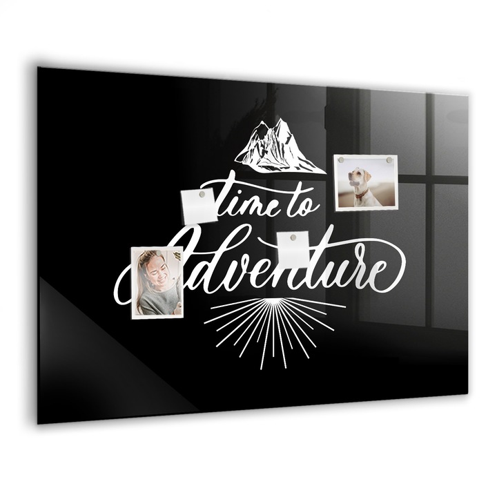 Tabla magnetica, Coloray, Aventura, Negru, 100x70 cm, Marker alb, Magneti, 010640700030400275331