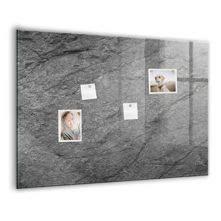 Tabla magnetica, Coloray, Roca vulcanica, Negru, 100x70 cm, Marker alb, Magneti, 010640700030400088589