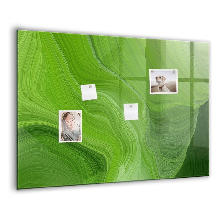 Tabla magnetica, Coloray, Valuri moderne, Verde, 100x70 cm, Marker alb, Magneti, 010640700030400088513