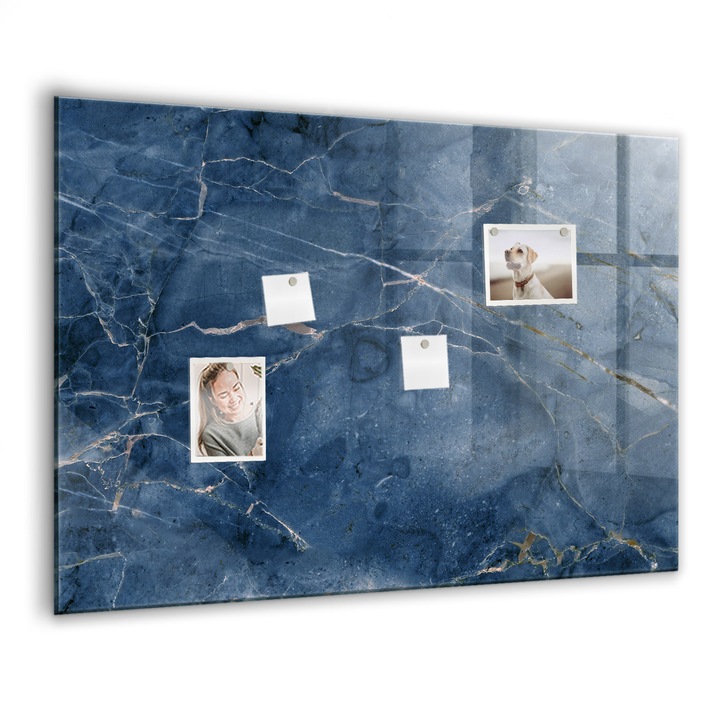 Tabla magnetica, Coloray, Marmura eleganta, Albastru deschis, 100x70 cm, Marker alb, Magneti, 010640700030400077313