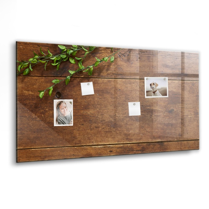 Tabla magnetica, Coloray, Lemn rustic, Maro, 120x60 cm, Marker alb, Magneti, 010640700040400088704