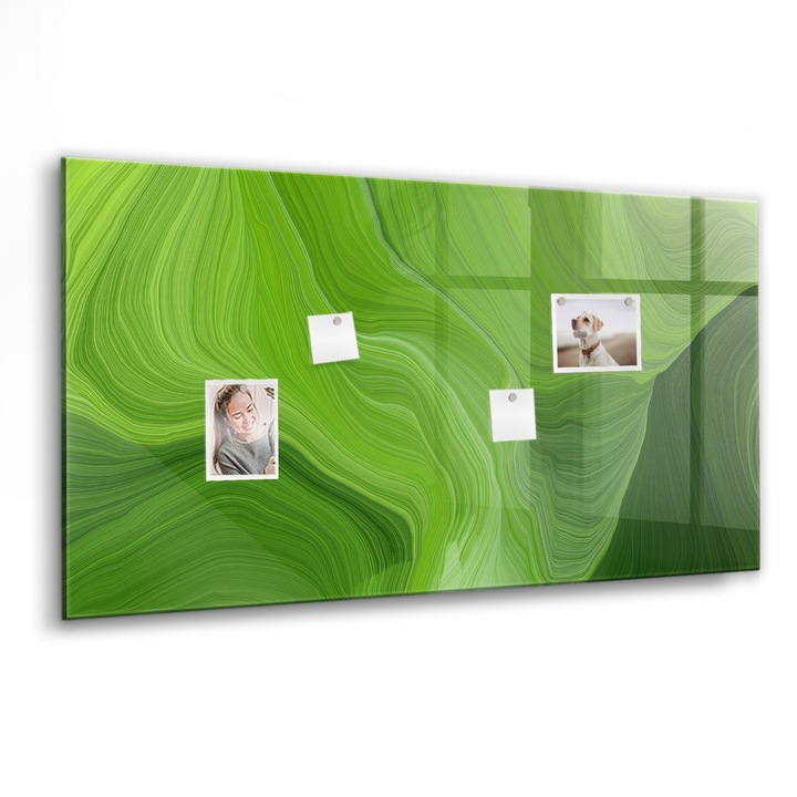 Tabla magnetica, Coloray, Valuri moderne, Verde, 120x60 cm, Marker alb, Magneti, 010640700040400088513