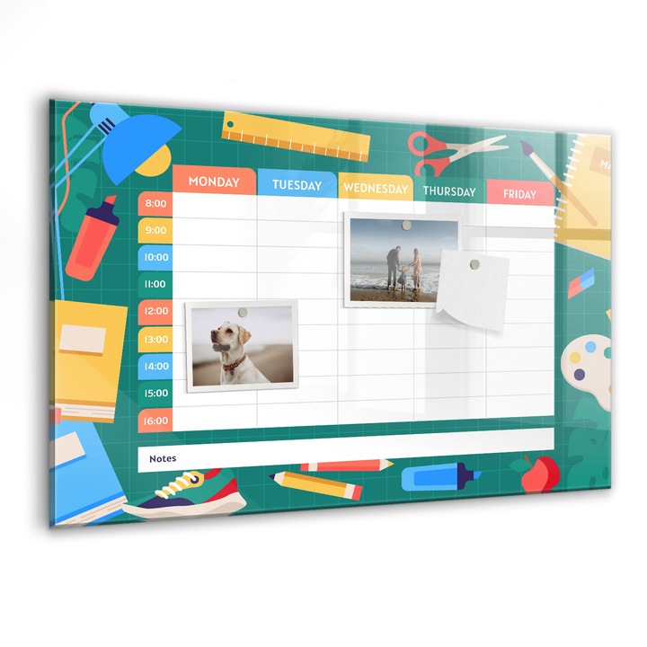 Tabla magnetica, Coloray, Planul lectiei, Multicolor, 60 x 40 cm, Magneti, Marker negru, 010640700010300088429