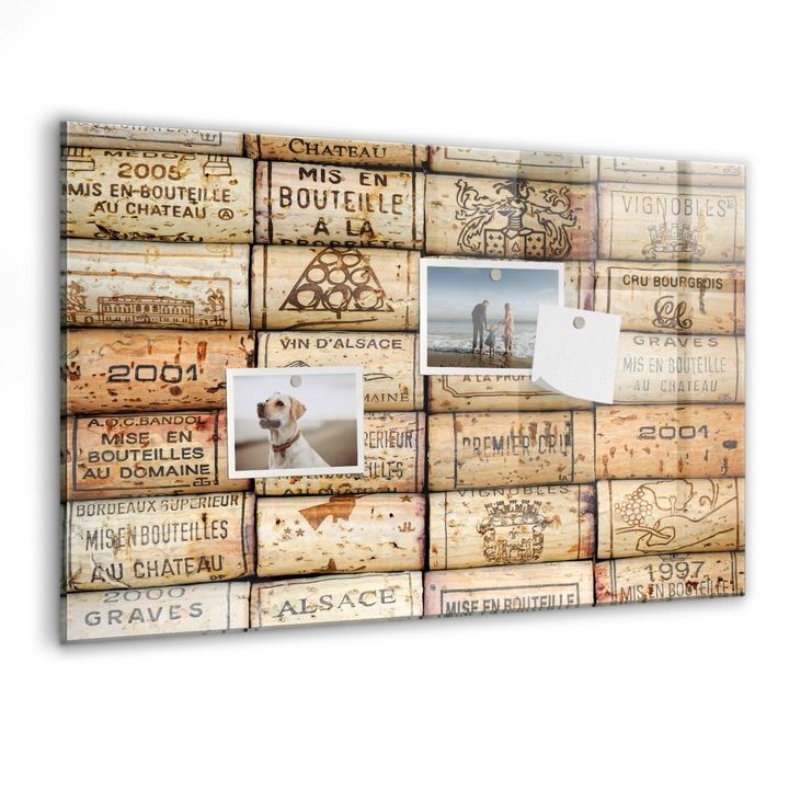 Tabla magnetica, Coloray, Gemuri de trafic de vin, Maro, 60 x 40 cm, Magneti, Marker negru, 010640700010300088477