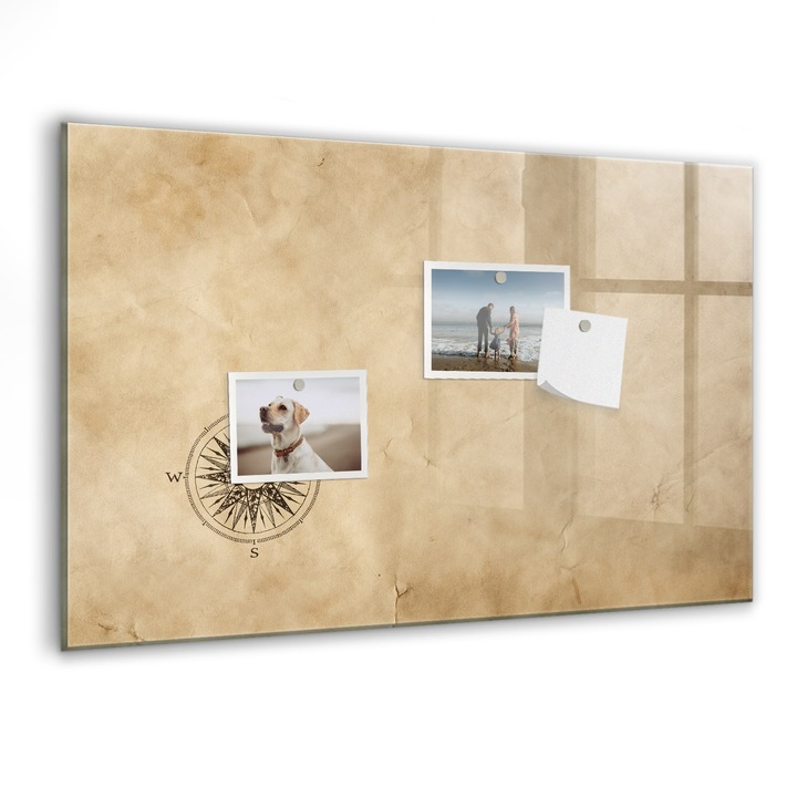 Tabla magnetica, Coloray, Canvas busola, Maro, 60 x 40 cm, Magneti, Marker negru, 010640700010300088467