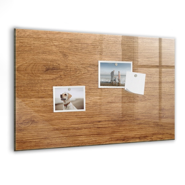 Tabla magnetica, Coloray, Lemn usor, Maro, 60 x 40 cm, Magneti, Marker negru, 010640700010300027220