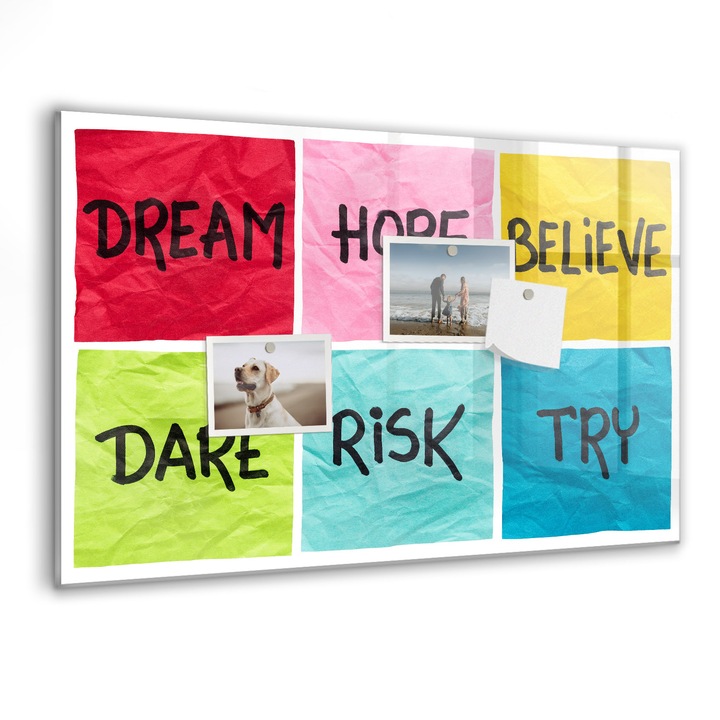 Tabla magnetica, Coloray, Consiliul motivational, Multicolor, 60 x 40 cm, Magneti, Marker negru, 010640700010300088240