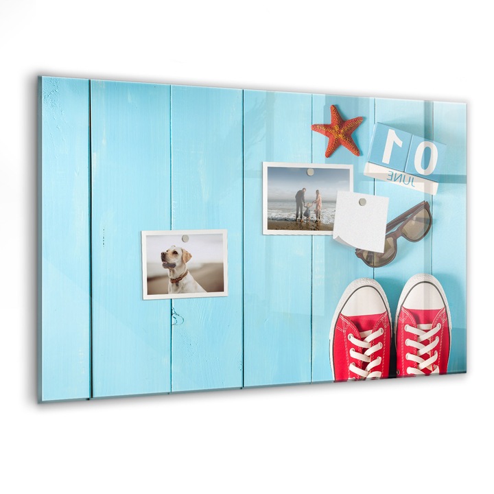 Tabla magnetica, Coloray, Prima zi de vara, Albastru, 60 x 40 cm, Magneti, Marker negru, 010640700010300088774