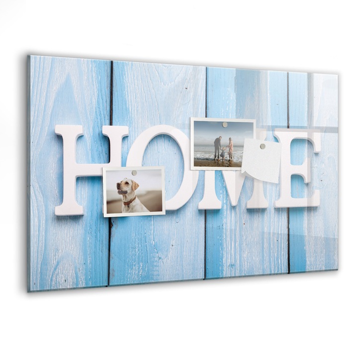 Tabla magnetica, Coloray, Inscriptia casei, Albastru, 60 x 40 cm, Magneti, Marker negru, 010640700010300088778