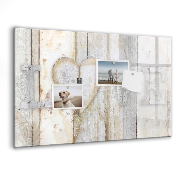 Tabla magnetica, Coloray, Dragoste de inscriptie, Gri, 60 x 40 cm, Magneti, Marker negru, 010640700010300088786