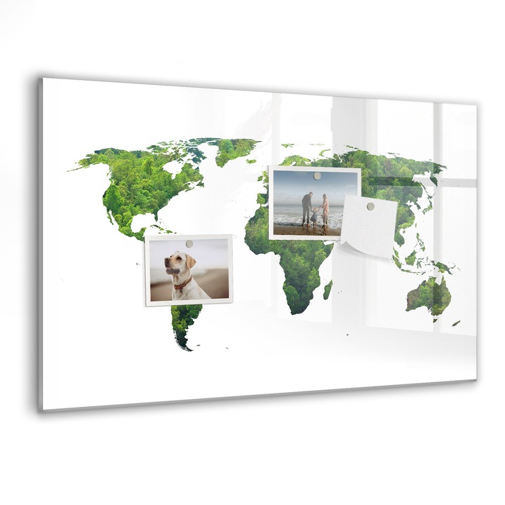 Tabla magnetica, Coloray, Ecologia hartii mondiale, Verde, 60 x 40 cm, Magneti, Marker negru, 010640700010300088728