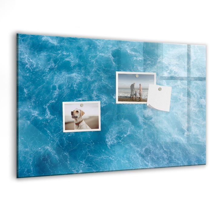 Tabla magnetica, Coloray, Apa de mare, Albastru, 60 x 40 cm, Magneti, Marker negru, 010640700010300020587